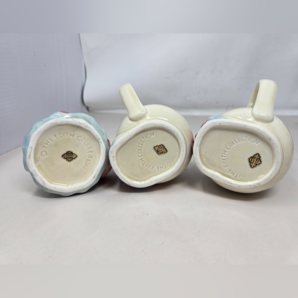 Vintage Otagirl Mrs Rabbit Ceramics 2 Tea Cups-Sugar Holder & Spoon Edith Coll. - Picture 12 of 15